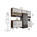 Ver imagem 3 de Armário de Cozinha Completo 5 Peças 100% MDF 8 Portas com Palha Sintética Vicenza Espresso Móveis