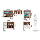 Ver imagem 4 de Armário de Cozinha Completo 5 Peças 100% MDF 8 Portas com Palha Sintética Vicenza Espresso Móveis