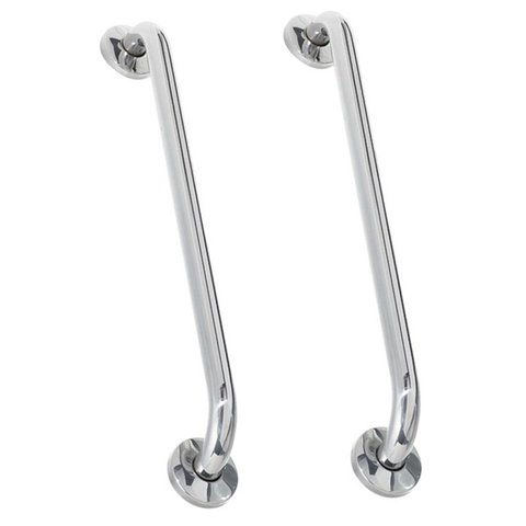 Alça Apoio Barra 60cm Inox Kit 2 uni Banheiro Idoso Deficiente Acessibilidade Cadeirante