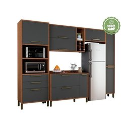 Cozinha Modulada Completa com 5 Peças 8 Portas 3 Gavetas e Mini Adega 100% MDF Vicenza - 2