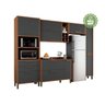 Cozinha Modulada Completa com 5 Peças 8 Portas 3 Gavetas e Mini Adega 100% MDF Vicenza - 2