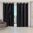 Ver imagem 1 de Cortina Daily Varão 2m Blackout PVC com Voil 2,80MX2,30m Sala Quarto Preto