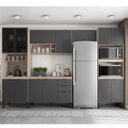 Ver imagem 1 de Cozinha Completa Modulada Firenze 05 Peças 14 Portas e 02 Gavetas Cinza/Avena/Grafito