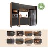Cozinha Modulada Completa com 5 Peças 8 Portas 3 Gavetas e Vidro Reflecta 100% MDF Vicenza - 6