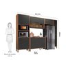 Cozinha Modulada Completa com 5 Peças 8 Portas 3 Gavetas e Vidro Reflecta 100% MDF Vicenza - 3