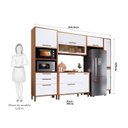 Ver imagem 3 de Cozinha Modulada Completa com 5 Peças 8 Portas 3 Gavetas e Vidro Reflecta 100% MDF Vicenza