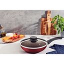 Ver imagem 2 de Frigideira Funda Tramontina Paris em Alumínio 26 Cm 2,9 L Antiaderente Vermelho com Tampa de Vidro