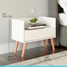 Mesa Lateral de Cabeceira 60 x 53 cm Gaveta Pés Palito Madeira MDP Branco 0659 - MENU - 2