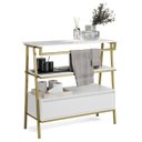 Ver imagem 4 de Armário Multiuso Gabinete Banheiro Industrial 1 Gaveta Thor Branco com Dourado - Rede Móveis