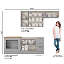 Cozinha 4 Peças Com Módulo De Forno De Embutir Amy Casa 812 - 2