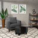 Ver imagem 1 de Conjunto Poltrona com Puff Baú 60cm e Bandeja Antúrio CabeCasa MadeiraOriginals