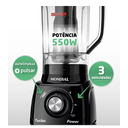 Ver imagem 2 de Liquidificador Mondial L99 550w 3v C/filtro 2,2l Preto