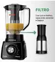 Ver imagem 4 de Liquidificador Mondial L99 550w 3v C/filtro 2,2l Preto