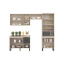 Ver imagem 5 de Cozinha Completa Modulada Firenze 04 Peças 11 Portas e 02 Gavetas Cinza/Avena/Grafito