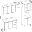 Ver imagem 4 de Cozinha Completa Modulada Firenze 04 Peças 11 Portas e 02 Gavetas Cinza/Avena/Grafito