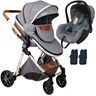 Carrinho de Bebe com Bebe Conforto Passear Baby Ares 3 em 1 Cinza - 1