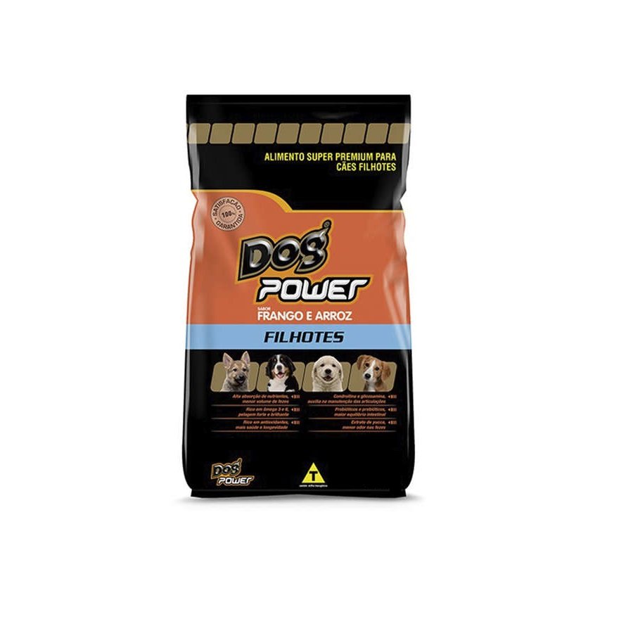 Ração Dog Power Super Premium Cães Filhotes Frango e Arroz - 3kg - 1