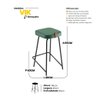 Kit 02 Banquetas Médias para Cozinha Vik Estofada Couríssimo Verde - Desk Design - 4
