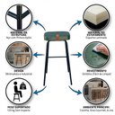 Ver imagem 3 de Kit 02 Banquetas Médias para Cozinha Vik Estofada Couríssimo Verde - Desk Design