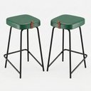 Ver imagem 1 de Kit 02 Banquetas Médias para Cozinha Vik Estofada Couríssimo Verde - Desk Design
