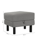 Ver imagem 3 de Conjunto Sofá 2 Lugares com Puff Baú 60cm e Bandeja Antúrio CabeCasa MadeiraOriginals Cinza