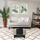 Ver imagem 1 de Conjunto Sofá 2 Lugares com Puff Baú 60cm e Bandeja Antúrio CabeCasa MadeiraOriginals Cinza