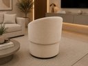 Ver imagem 2 de Poltrona Organica Veludo Decorativa para Sala, Quarto, Recepção Bege
