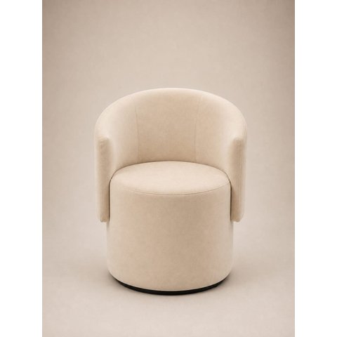 Poltrona Organica Veludo Decorativa para Sala, Quarto, Recepção Bege