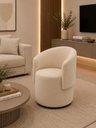 Ver imagem 4 de Poltrona Organica Veludo Decorativa para Sala, Quarto, Recepção Bege