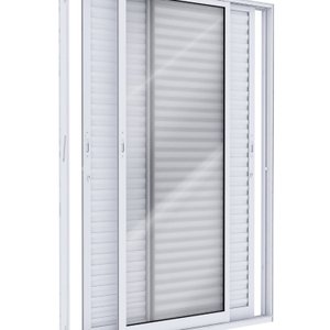 Porta Balcão de Alumínio de Correr Lateral 3 Folhas Móveis 215x160cm Lucasa Ideale