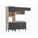 Ver imagem 3 de Cozinha Completa Modulada Firenze 04 Peças 10 Portas e 02 Gavetas Cinza/Avena Touch/Grafito