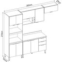 Ver imagem 4 de Cozinha Completa Modulada Firenze 04 Peças 10 Portas e 02 Gavetas Cinza/Avena Touch/Grafito