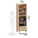 Ver imagem 5 de Paneleiro 100% MDF 2 Portas 1 Gaveta com Espaço Torre Quente 70cm Aura Luciane Móveis