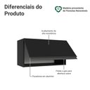 Ver imagem 3 de Armário Aéreo 60 Cm 1 Porta Basculante Preto Nice Madesa