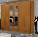 Ver imagem 5 de Guarda Roupa Casal com Espelho 100% MDF 6 Portas 6 Gavetas 276cm Diamante Gold Cinamomo - Leifer