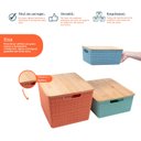 Ver mais imagens de Kit caixa organizadora tampa de bambu p/m/g multicor 5 Oikos