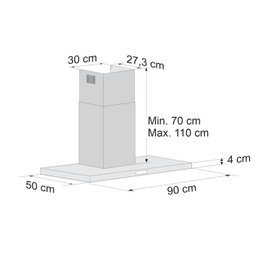 Coifa de Parede Fischer Infinity 90cm Vidro Preto 220v - 5