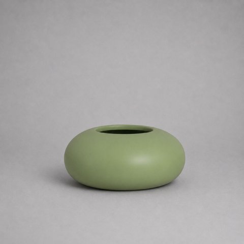 Cachepot Redondo Grande Vaso Decorativo de Cerâmica para Sala e Mesa Pistache