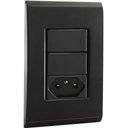 Ver imagem 1 de Conjunto 4x2 com 1 Interruptor Simples 10 a 250 V e 1 Tomada 2p T 10 a 250 V Tramontina Liz Grafite