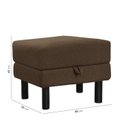Ver imagem 3 de Conjunto Sofá 2 Lugares com Puff Baú 60cm e Bandeja Antúrio CabeCasa MadeiraOriginals Marrom