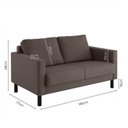 Ver imagem 2 de Conjunto Sofá 2 Lugares com Puff Baú 60cm e Bandeja Antúrio CabeCasa MadeiraOriginals Marrom