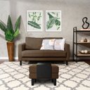 Ver imagem 1 de Conjunto Sofá 2 Lugares com Puff Baú 60cm e Bandeja Antúrio CabeCasa MadeiraOriginals Marrom