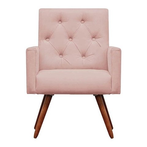 Poltrona Nina Capitone Corino Rosa Bebe Dominic Decor