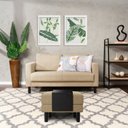 Ver imagem 1 de Conjunto Sofá 2 Lugares com Puff Baú 60cm e Bandeja Antúrio CabeCasa MadeiraOriginals Bege
