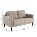Ver imagem 2 de Conjunto Sofá 2 Lugares com Puff Baú 60cm e Bandeja Antúrio CabeCasa MadeiraOriginals Bege