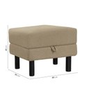 Ver imagem 3 de Conjunto Sofá 2 Lugares com Puff Baú 60cm e Bandeja Antúrio CabeCasa MadeiraOriginals Bege