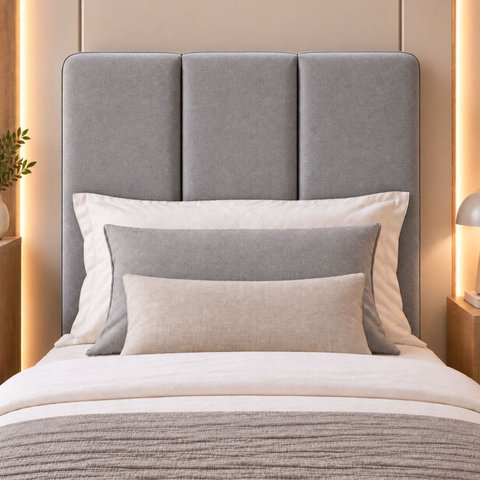 Cabeceira Estofada Solteiro 90cm Base Madeira Maciça Loft