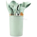 Ver imagem 1 de Conjunto de Utensílios 12 Peças de Silícone Resistente a Altas Temperaturas Fácil de Limpar - Verde 