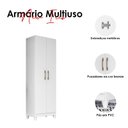 Ver mais imagens de Guarda Roupa Casal Panamá com Cômoda Vênus e Armário Multiuso New Íris Branco Brilho– Moval
