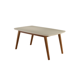 Mesa de Jantar Barcelona com Vidro 160 Cm - Acabamento Champagne/off White - 1